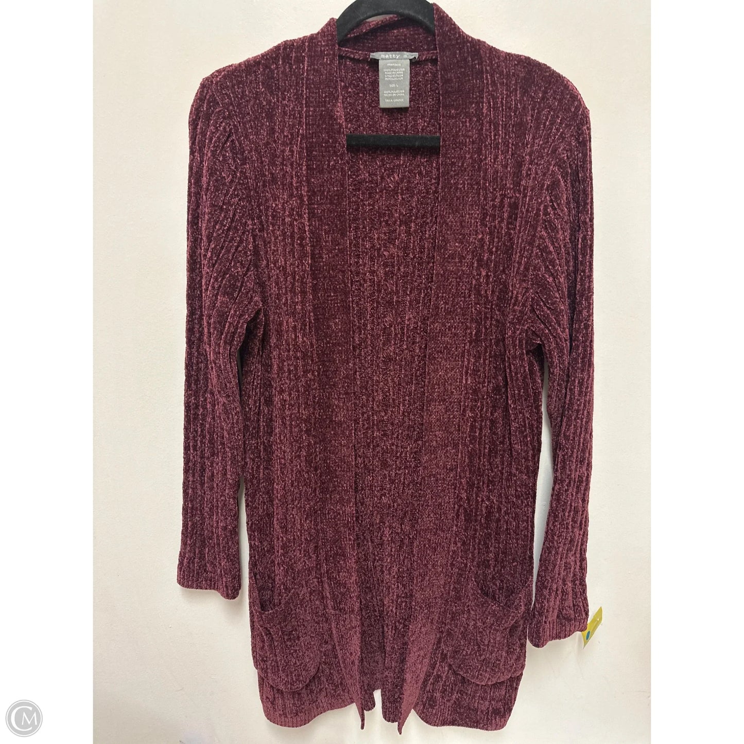 Sweater Cardigan By Matty M In Red, Size: L