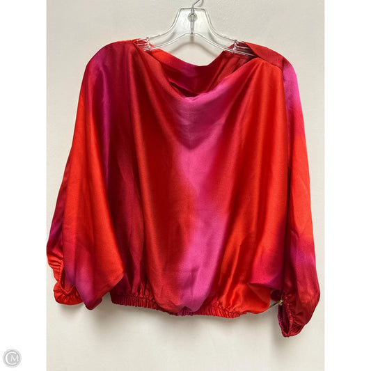 Top Long Sleeve By Tyche In Pink & Red, Size: L