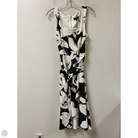Dress Casual Midi By Donna Karan In Black & White, Size: M