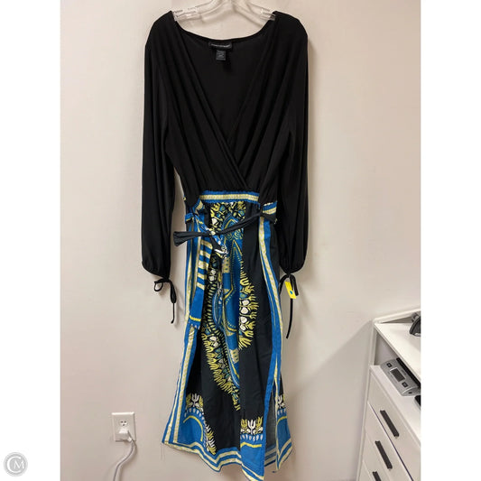 Dress Casual Maxi By Ashley Stewart In Black & Blue, Size: 3x