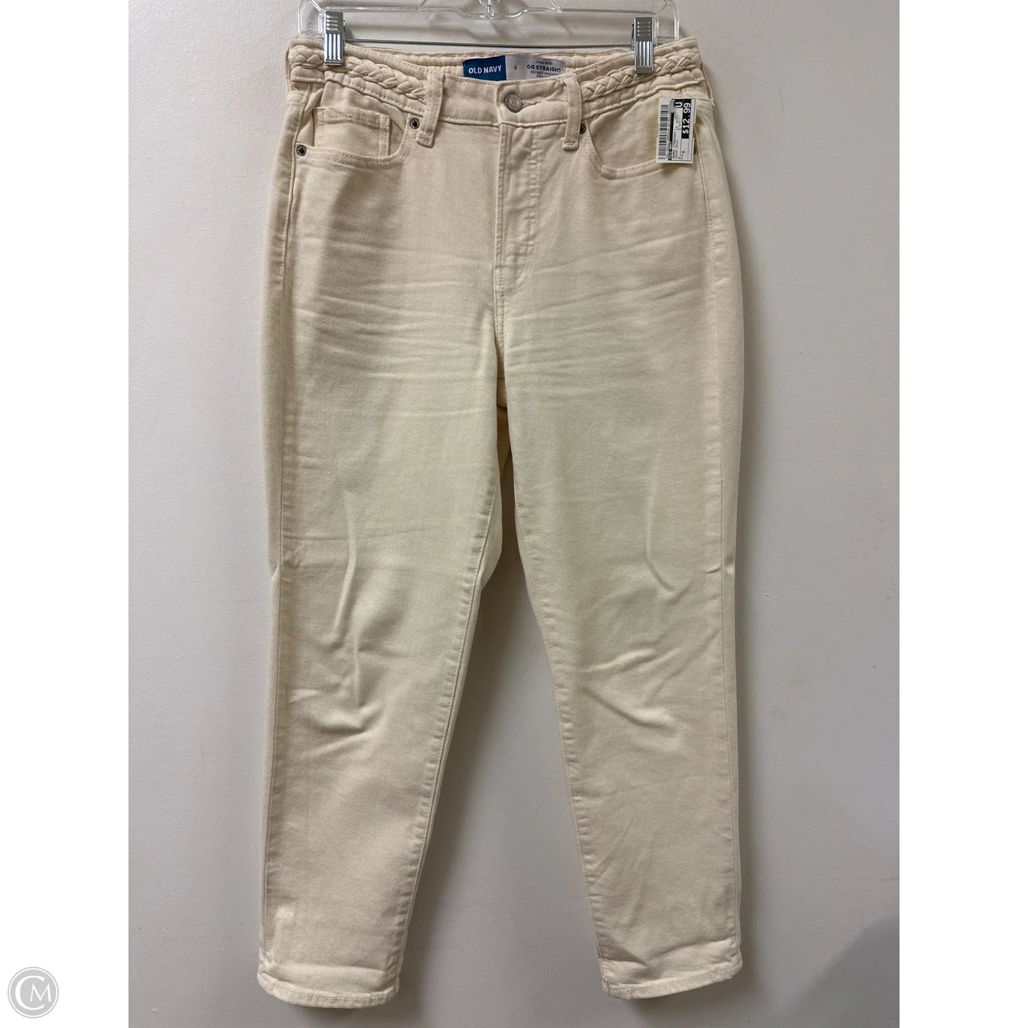 Jeans Straight By Old Navy In Cream Denim, Size: 6