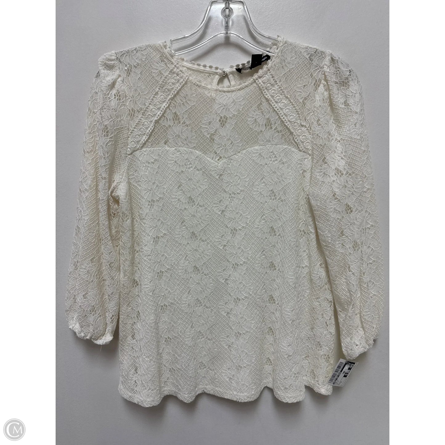Top Long Sleeve By Cable And Gauge In White, Size: M