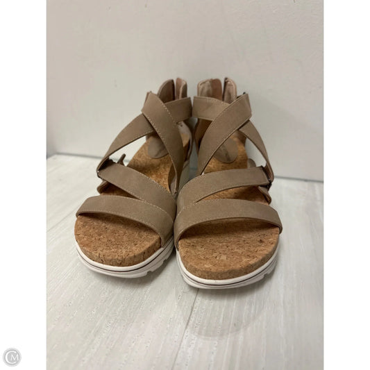 Sandals Heels Wedge By Adrienne Vittadini In Brown, Size: 7.5