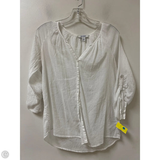 Blouse Long Sleeve By Old Navy In White, Size: S