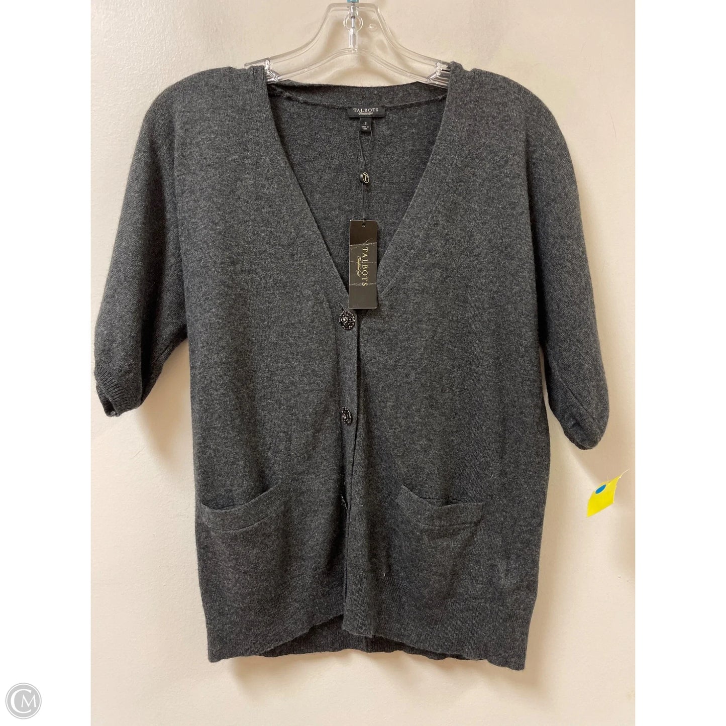 Sweater Short Sleeve By Talbots In Grey, Size: S