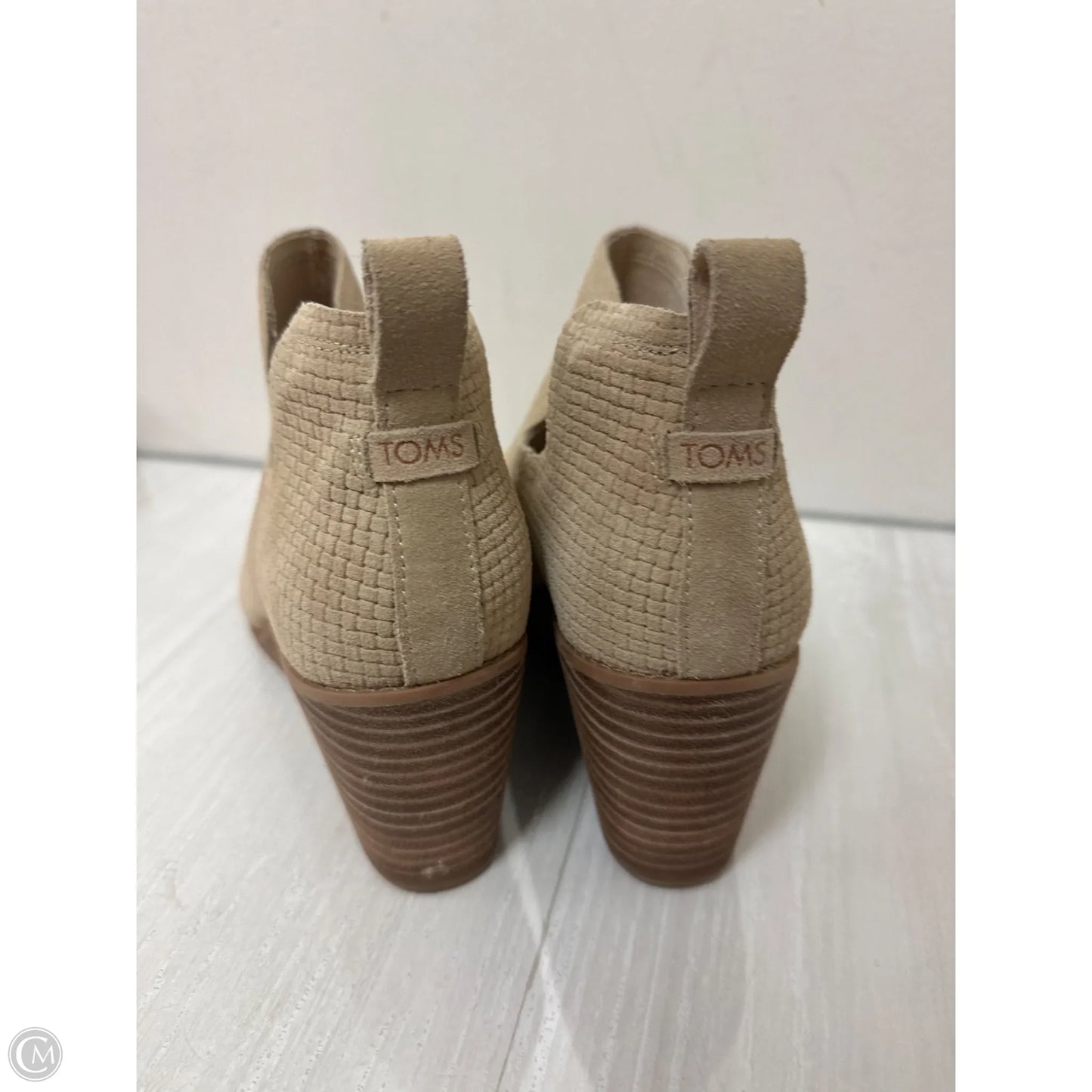 Boots Ankle Heels By Toms In Cream, Size: 8.5