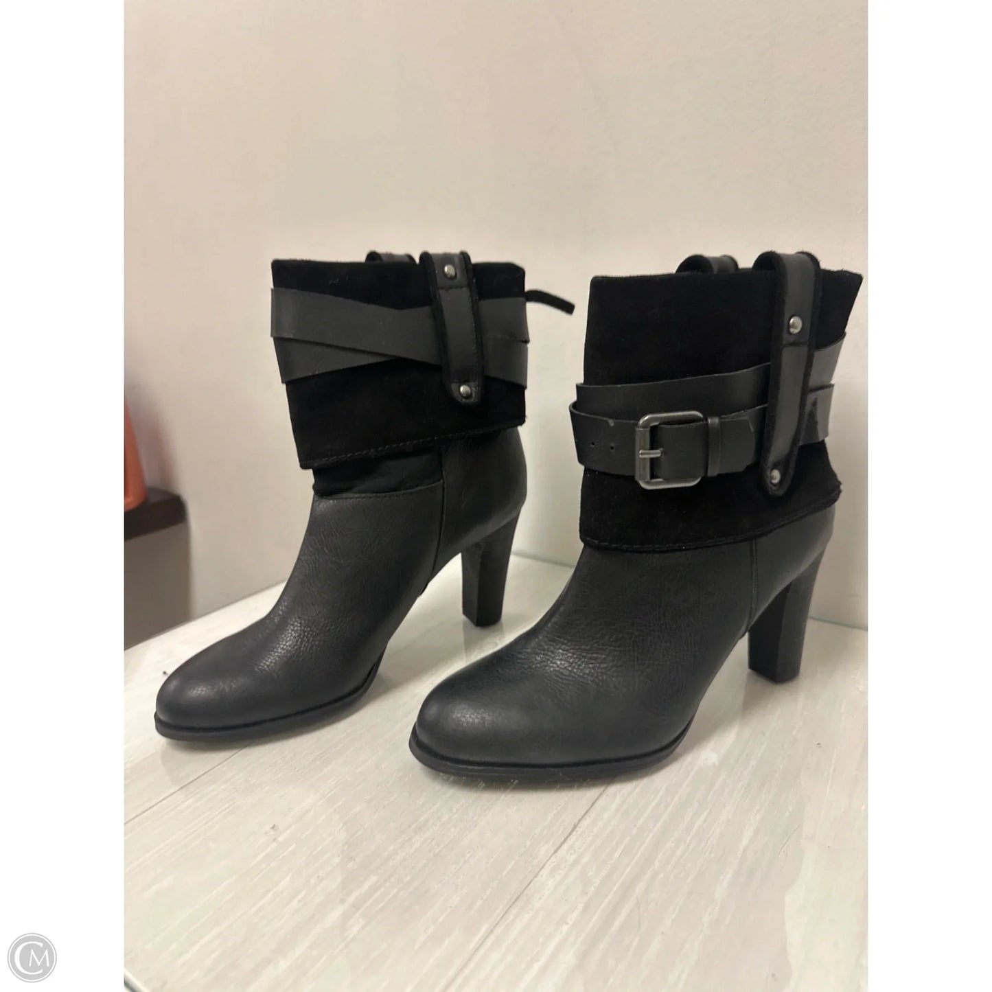 Boots Ankle Heels By Nine West In Black, Size: 8.5