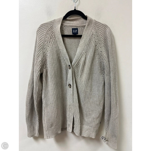 Sweater Cardigan By Gap In Cream, Size: Xl