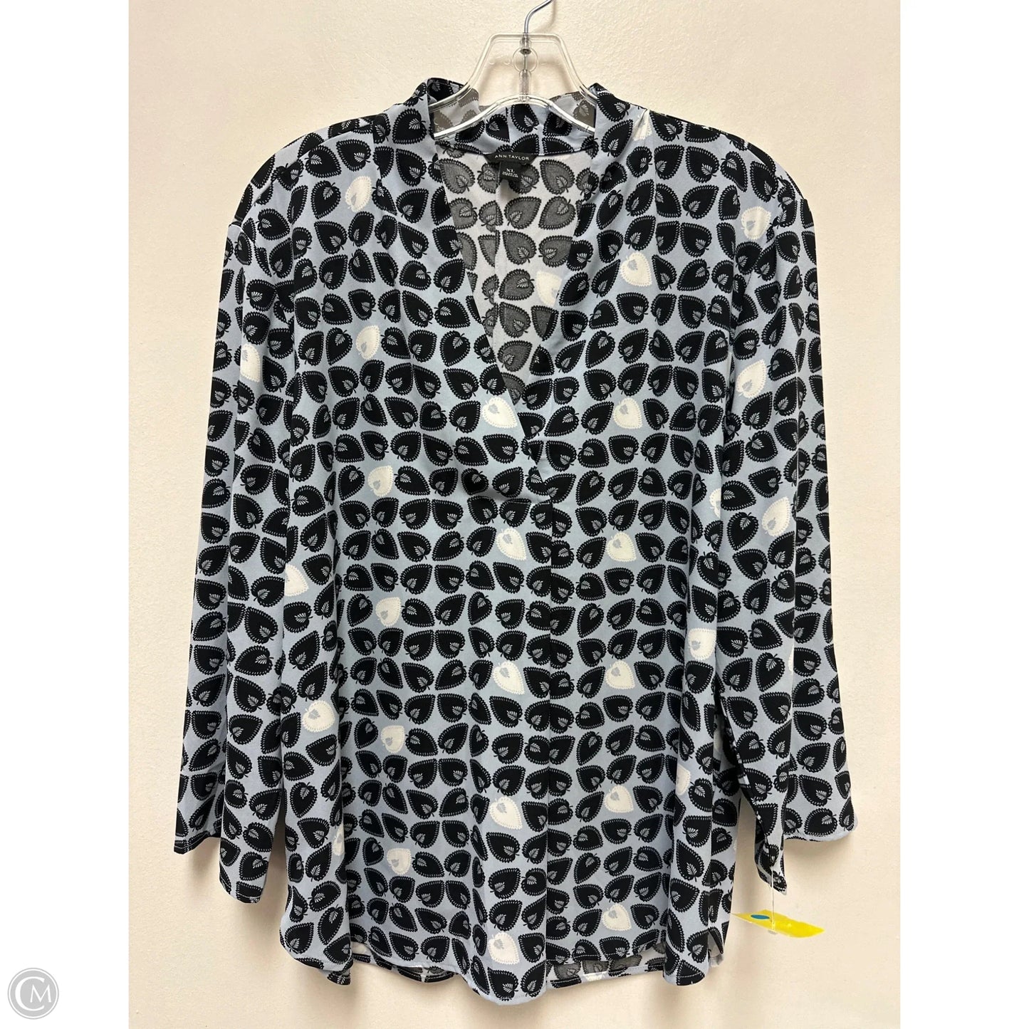 Top Long Sleeve By Ann Taylor In Black & Blue, Size: Xl
