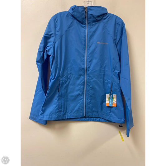 Jacket Windbreaker By Columbia In Blue, Size: M