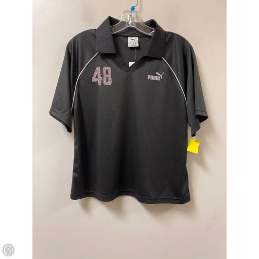 Athletic Top Short Sleeve By Puma In Black, Size: M