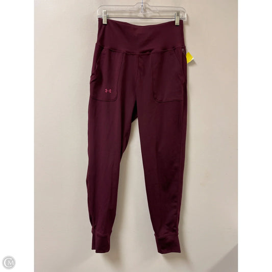 Athletic Leggings By Under Armour In Red, Size: M