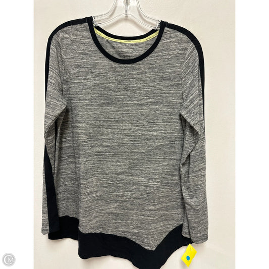 Athletic Top Long Sleeve Collar By Calvin Klein In Grey, Size: M