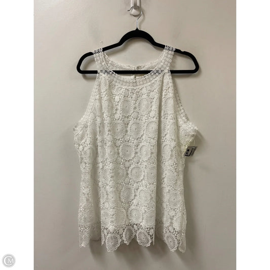Top Sleeveless By Sew In Love In White, Size: 2x