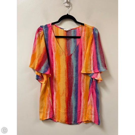 Top Short Sleeve By Emily Wonder In Multi-colored, Size: 1x