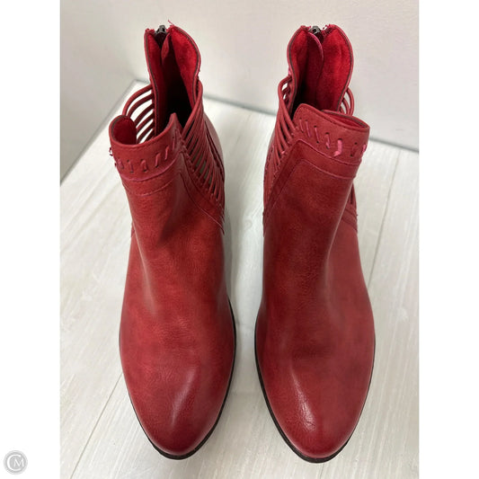 Boots Ankle Flats By Corkys In Red, Size: 10