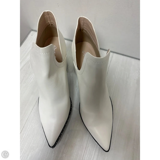 Boots Ankle Heels By Clothes Mentor In White, Size: 10