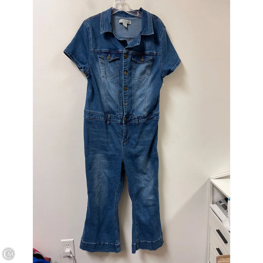 Jumpsuit By Cato In Blue Denim, Size: Xl