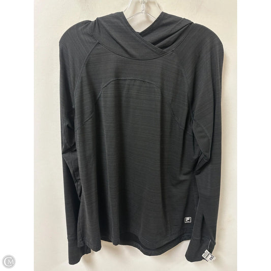Athletic Top Long Sleeve Hoodie By Fila In Black, Size: Xl