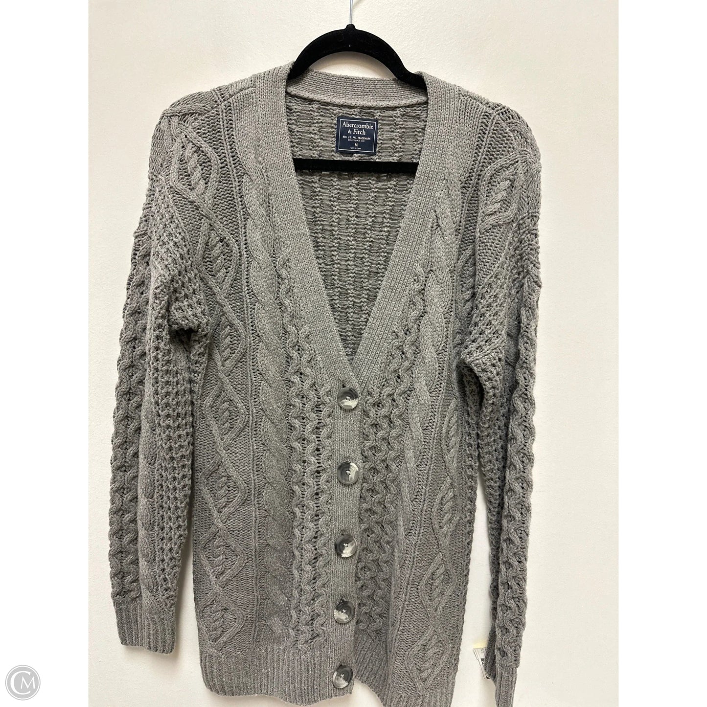 Sweater Cardigan By Abercrombie And Fitch In Grey, Size: M