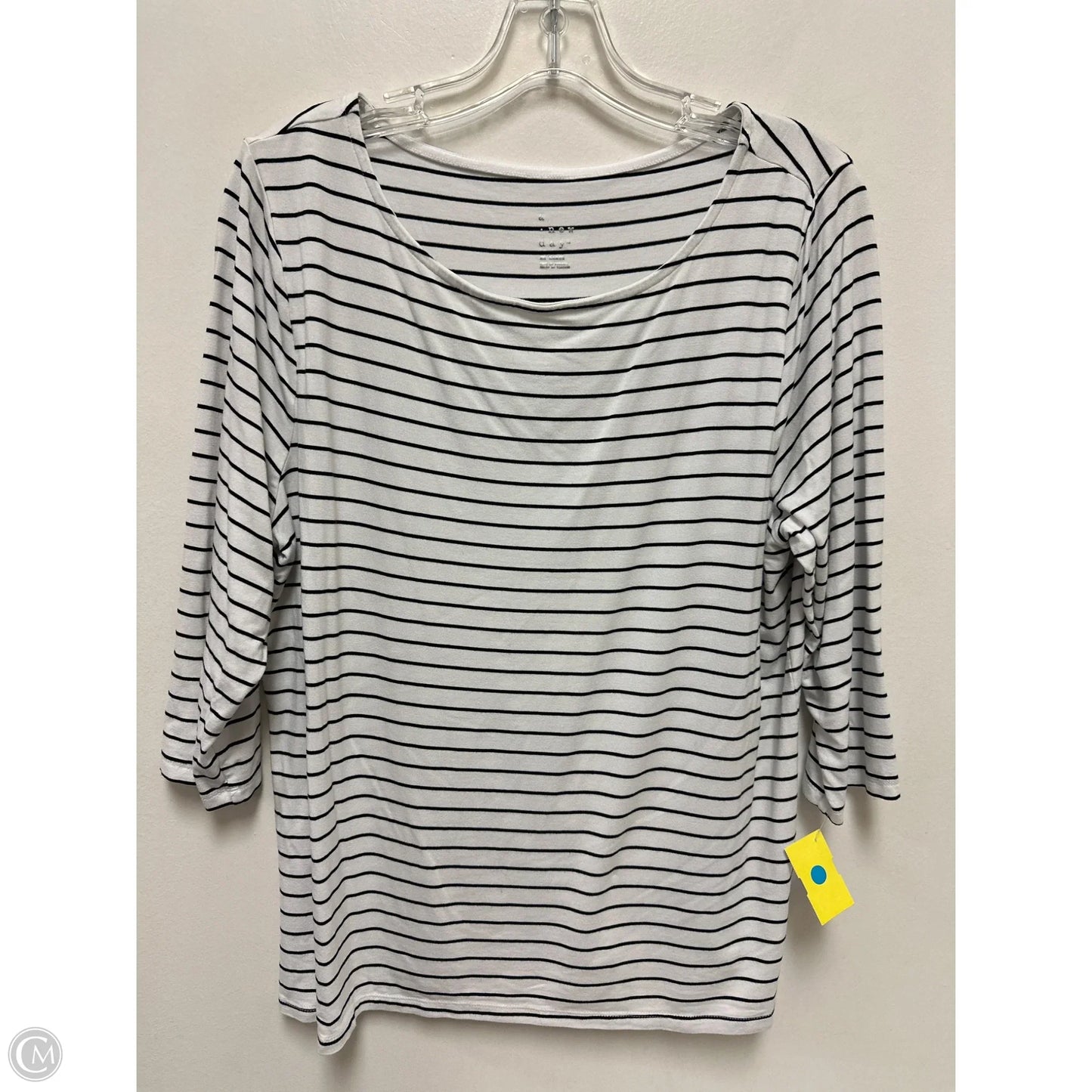 Top Long Sleeve By A New Day In Black & White, Size: 1x