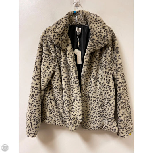 Jacket Faux Fur & Sherpa By Cupio In Animal Print, Size: L