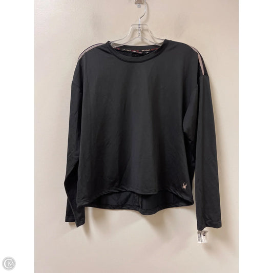 Athletic Top Long Sleeve Collar By Spyder In Black, Size: L