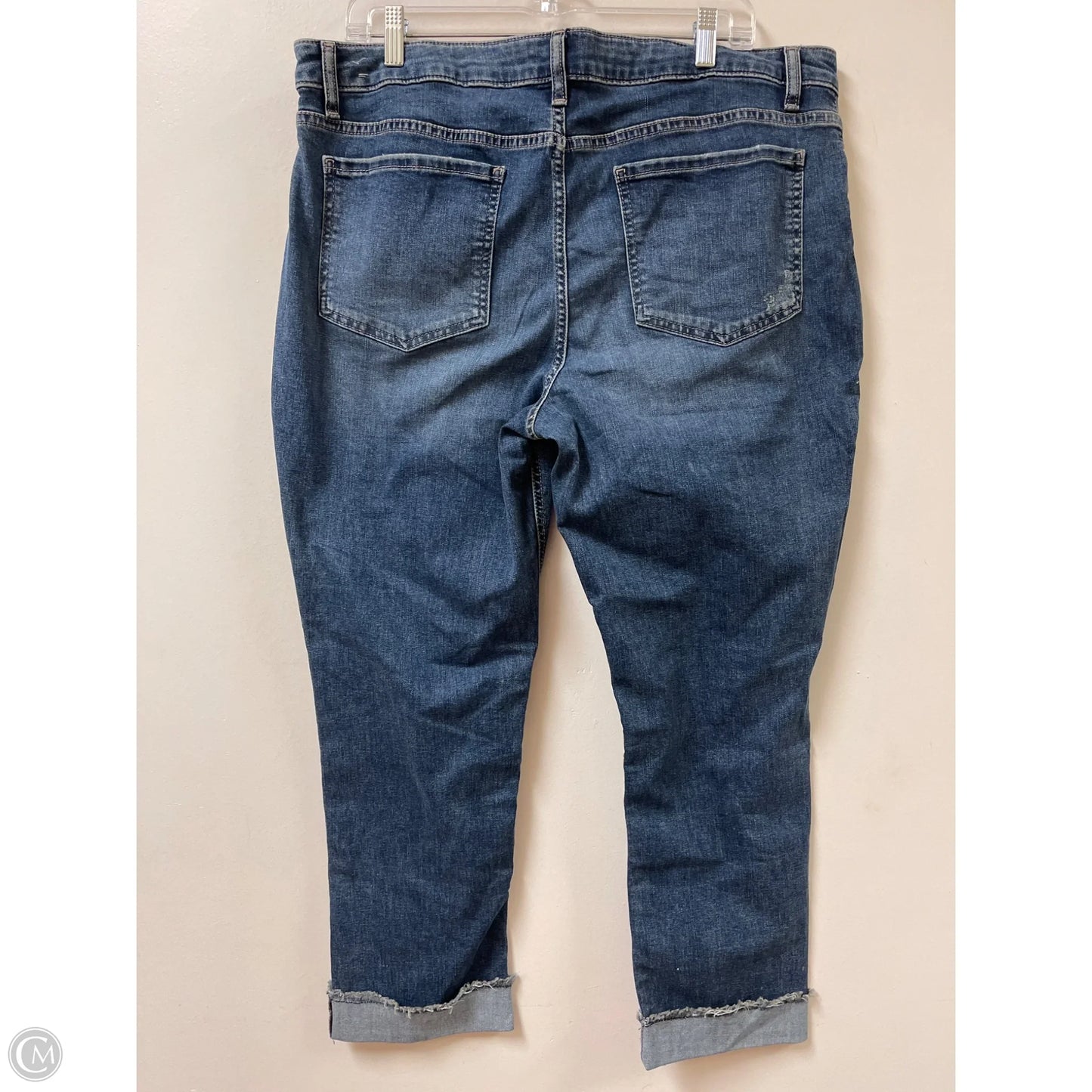 Jeans Cropped By Lee In Blue Denim, Size: 18