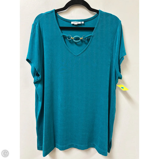 Top Short Sleeve By Chicos In Teal, Size: 1x
