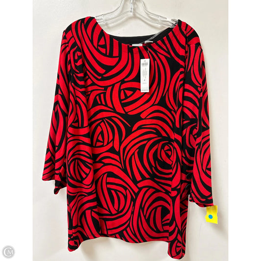Top Long Sleeve By Chicos In Black & Red, Size: 1x