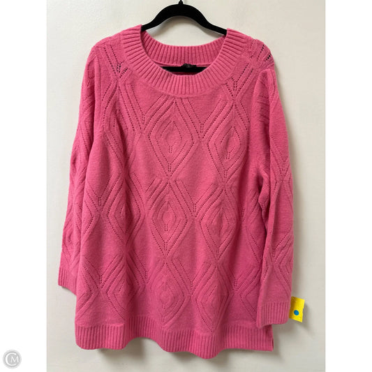 Sweater By Talbots In Pink, Size: 2x