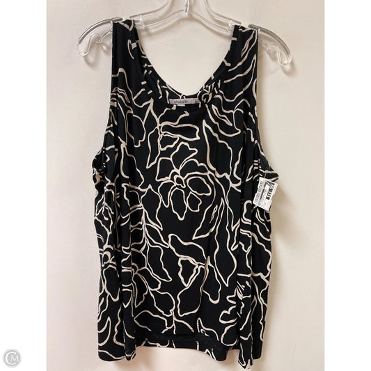 Top Sleeveless By Chicos In Black & Cream, Size: 1x