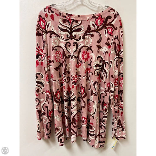 Top Long Sleeve By Chicos In Pink, Size: 1x