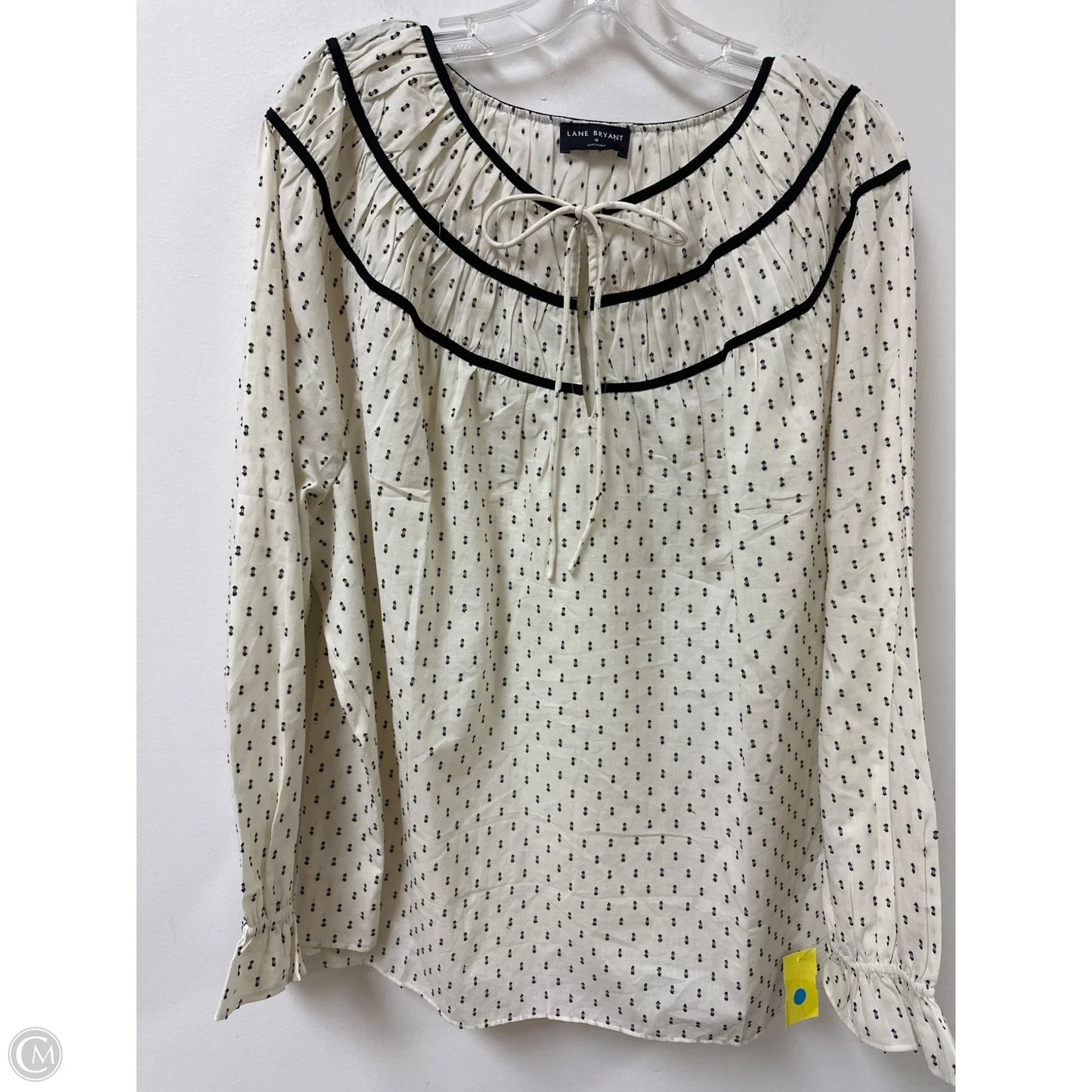 Top Long Sleeve By Lane Bryant In Black & Cream, Size: 1x