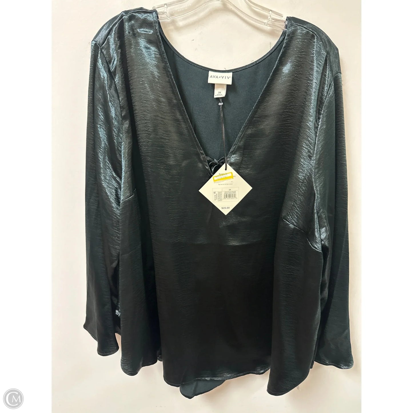 Top Long Sleeve By Ava & Viv In Grey, Size: 3x