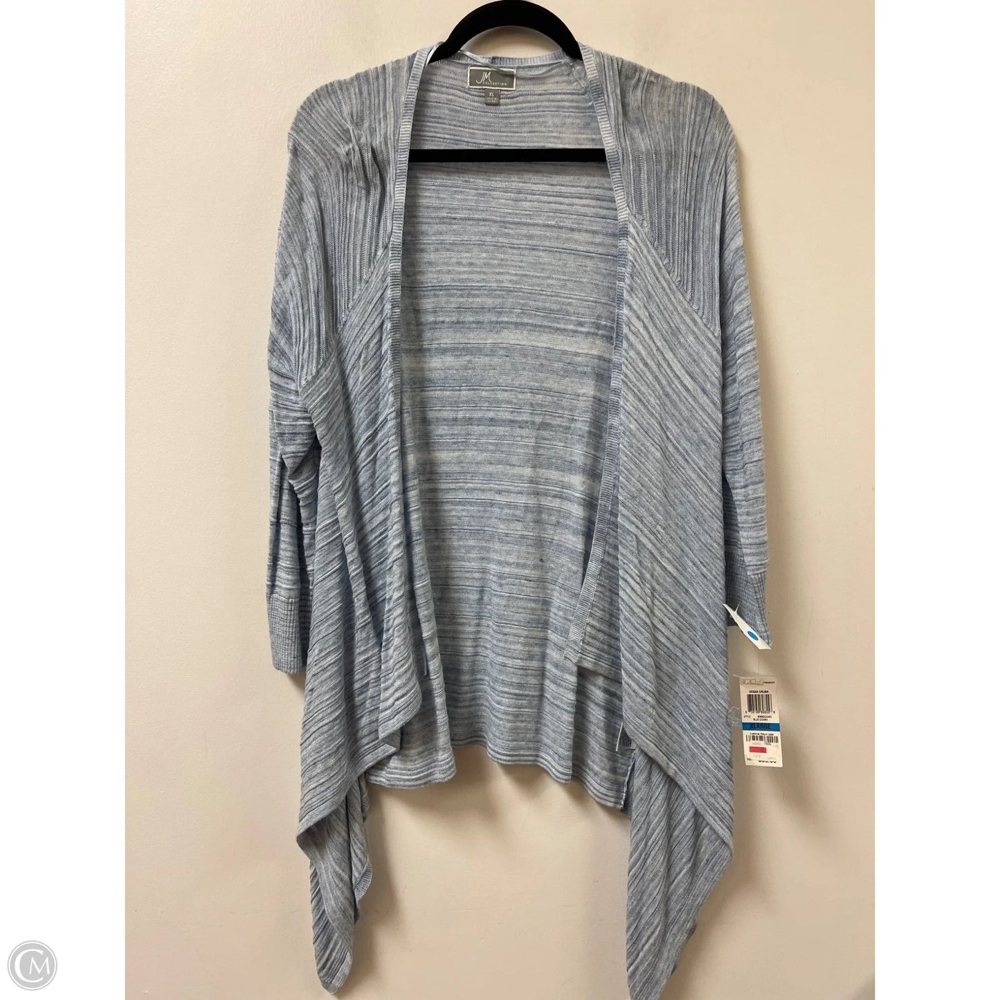 Sweater Cardigan By Jm Collections In Blue, Size: Xl
