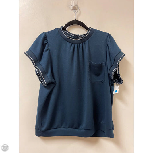 Top Short Sleeve By Umgee In Navy, Size: L
