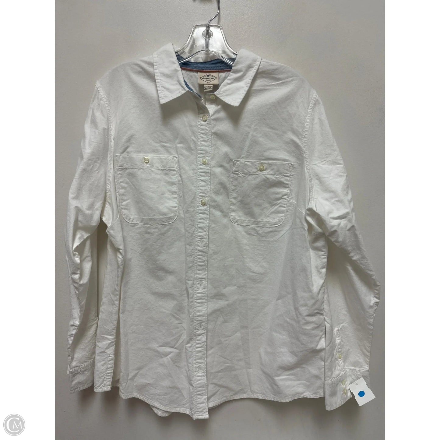 Blouse Long Sleeve By St Johns Bay In White, Size: Xl