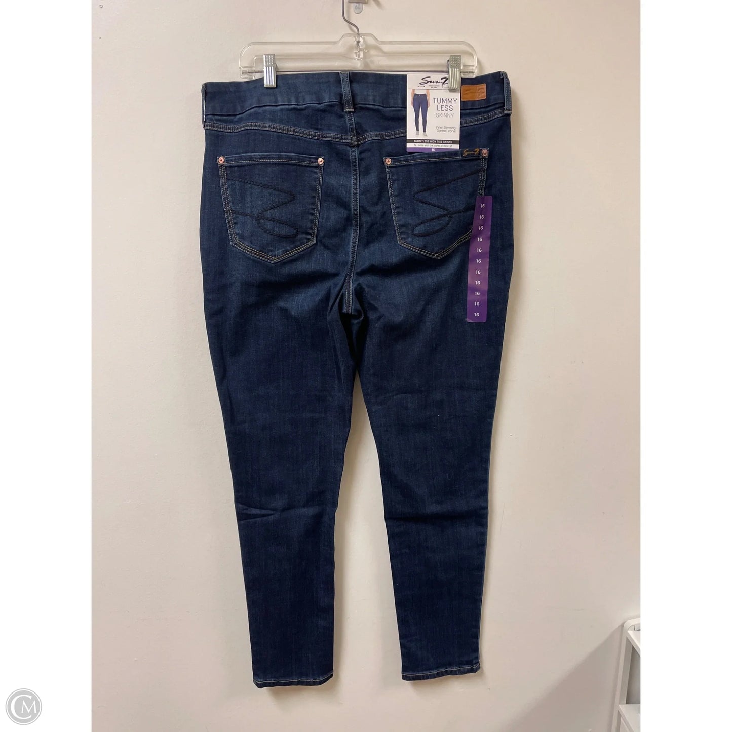 Jeans Skinny By Seven 7 In Blue Denim, Size: 16