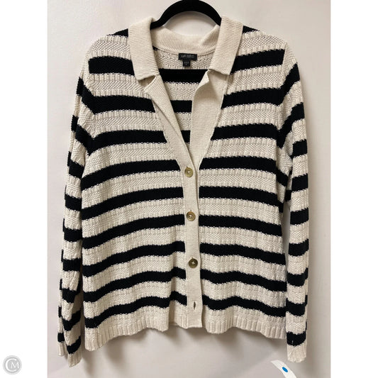 Sweater Cardigan By J. Jill In Black & Cream, Size: M