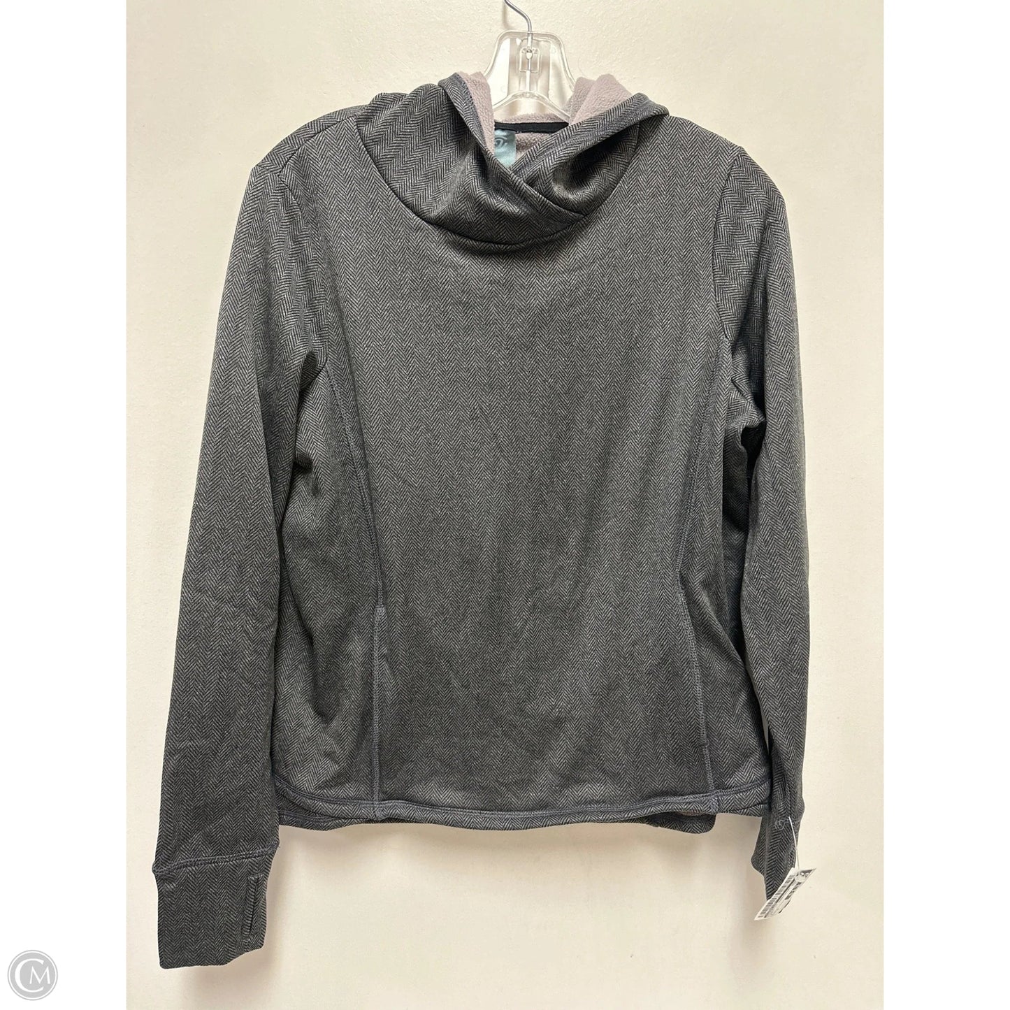 Athletic Sweatshirt Hoodie By Champion In Grey, Size: S