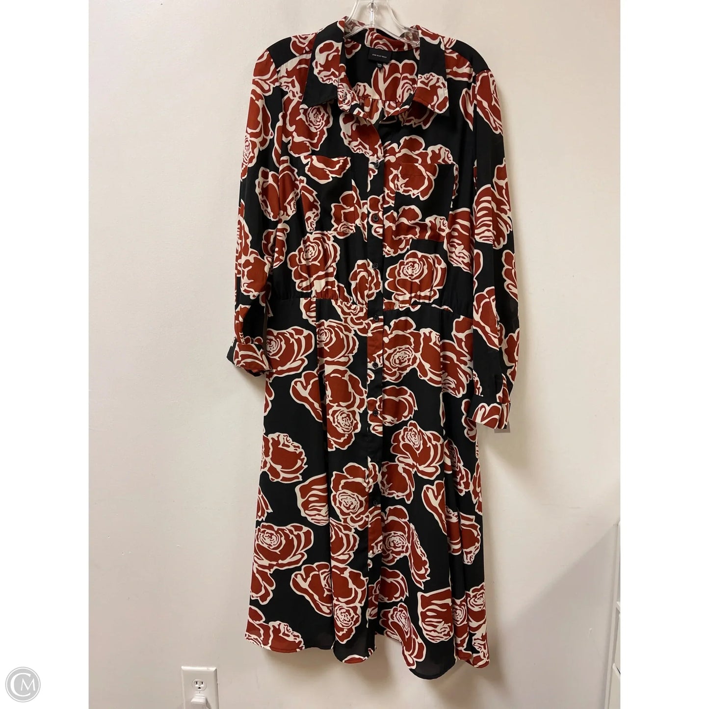 Dress Casual Maxi By Who What Wear In Black & Brown, Size: 1x