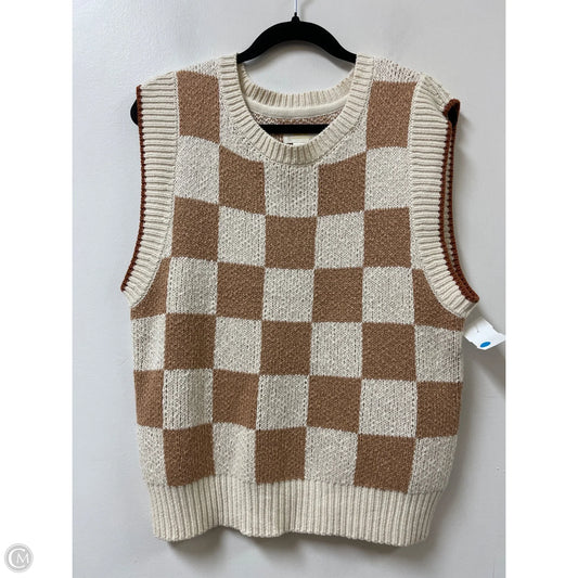 Sweater Short Sleeve By Maeve In Brown & White, Size: Xs