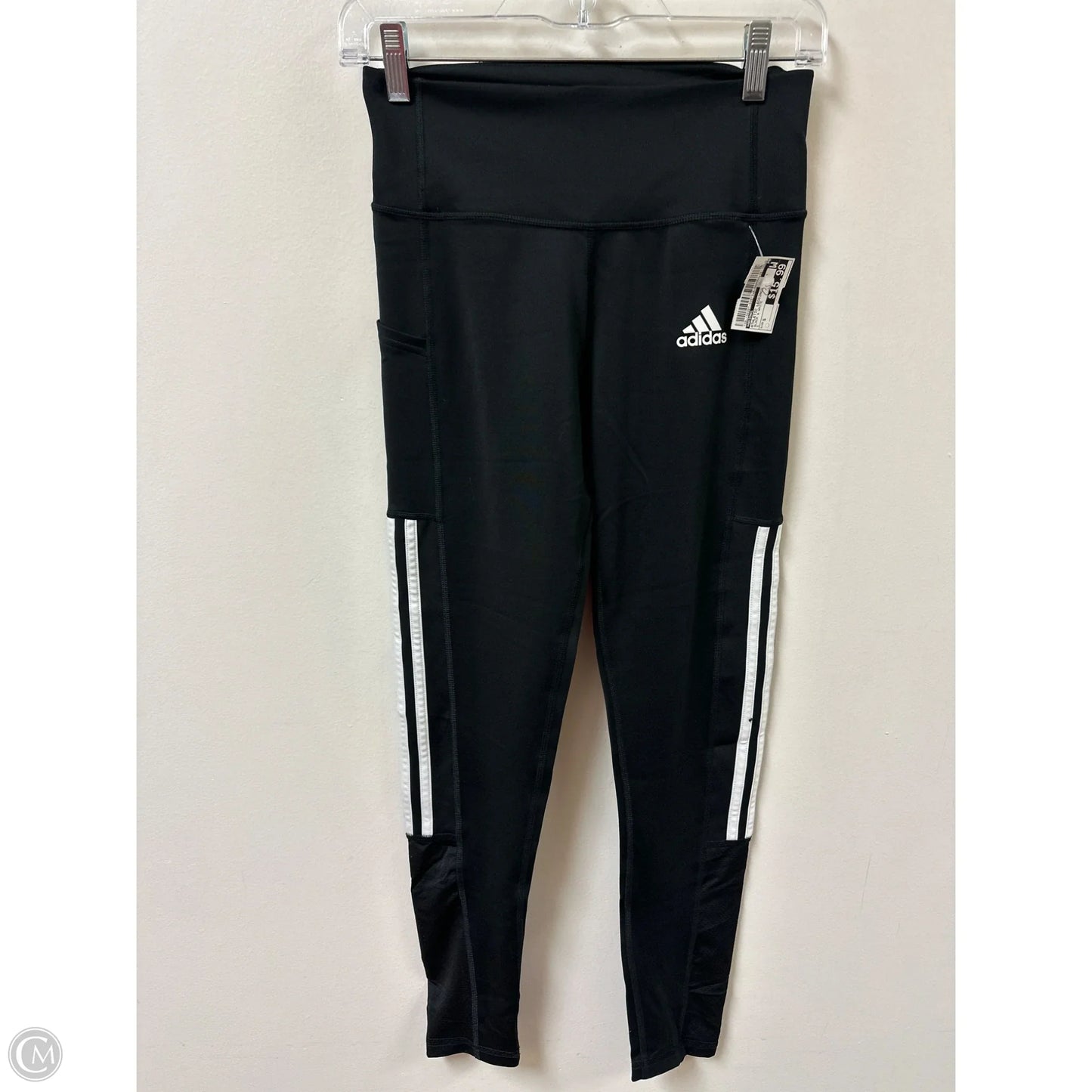 Athletic Leggings By Adidas In Black & White, Size: S