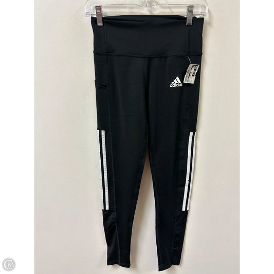 Athletic Leggings By Adidas In Black & White, Size: S
