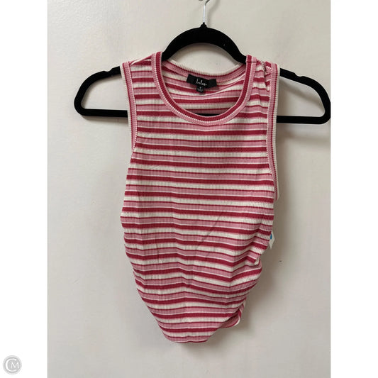 Top Sleeveless By Lulus In Pink & White, Size: S