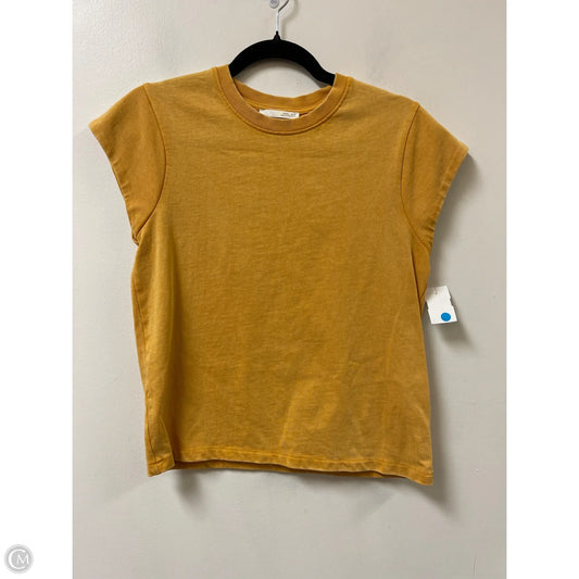 Top Short Sleeve By Zara In Yellow, Size: S
