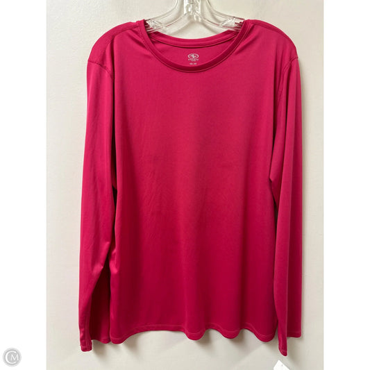 Athletic Top Long Sleeve Crewneck By Athletic Works In Pink, Size: 1x
