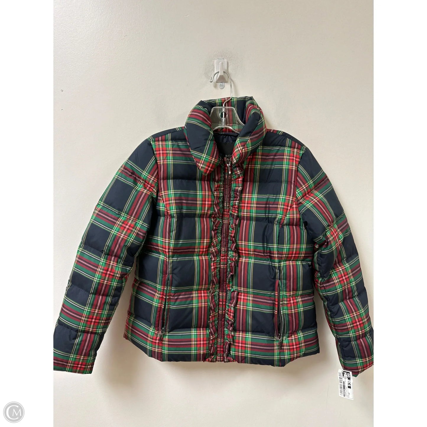Jacket Puffer & Quilted By Talbots In Plaid Pattern, Size: Sp