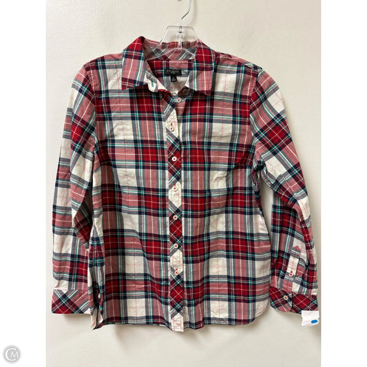Blouse Long Sleeve By Talbots In Plaid Pattern, Size: Sp